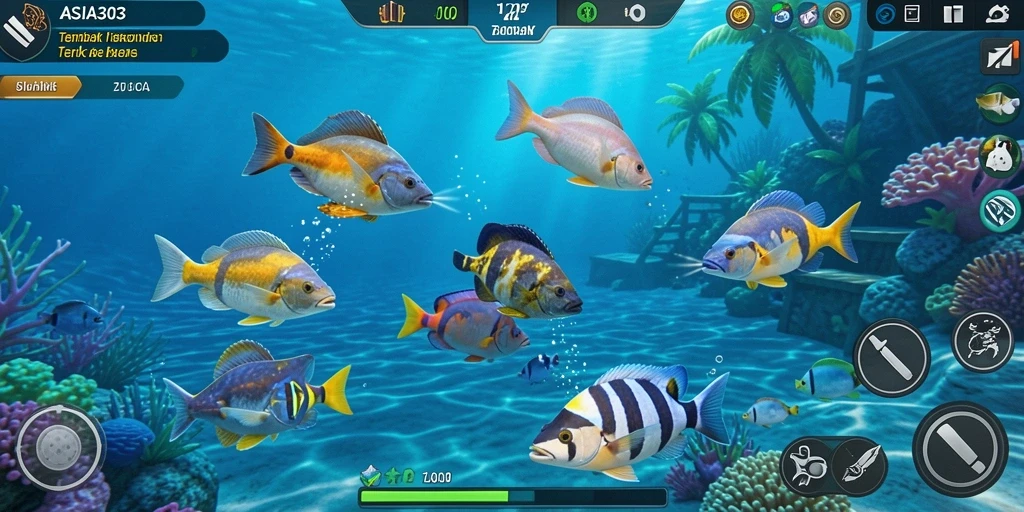 Tampilan gameplay seru dalam permainan Tembak Ikan ASIA303.