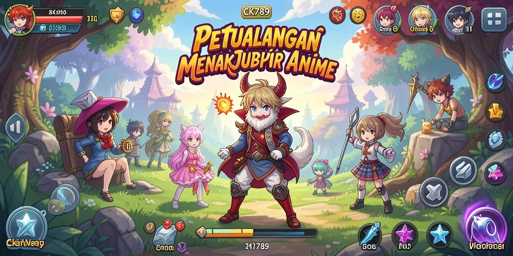 Tangkapan layar utama CK789 menampilkan aksi seru dalam dunia Anime.