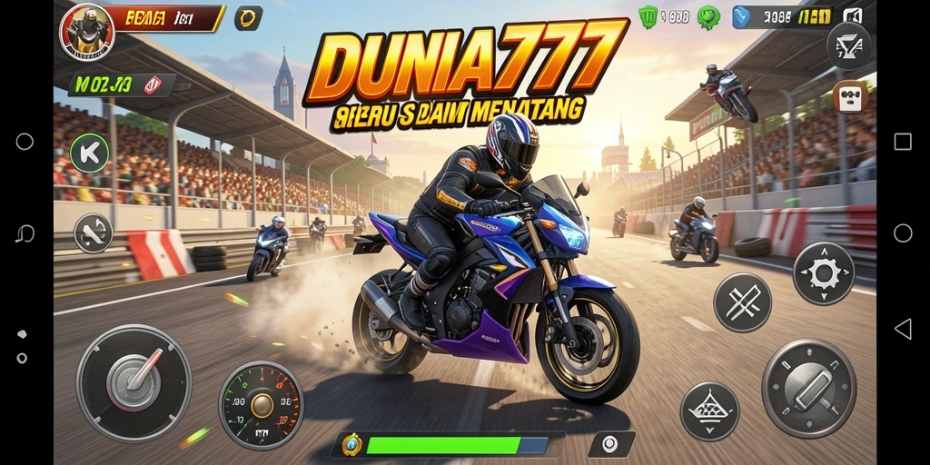 Gameplay DUNIA777 yang mendebarkan di lintasan balap.