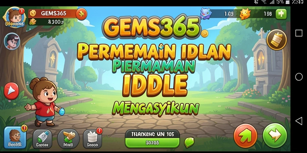Tampilan gameplay GEMS365 dengan aksi pengumpulan permata.
