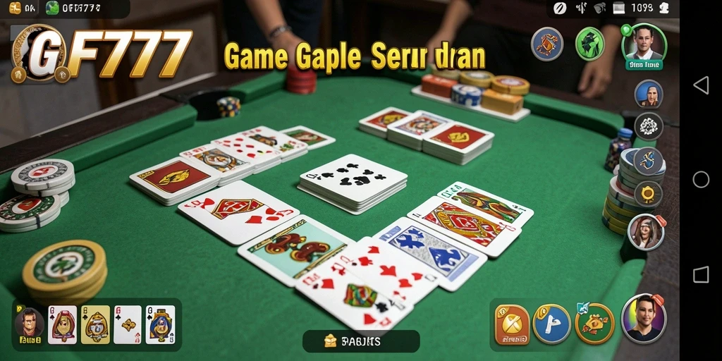 Tampilan gameplay seru dari GF777 yang penuh strategi Gaple.