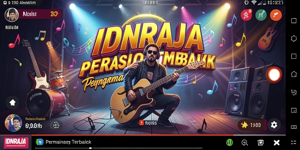 Tampilan gameplay interaktif IDNRAJA dengan lagu-lagu favorit.