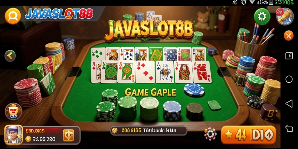 Menampilkan gameplay seru dari permainan Gaple di JAVASLOT88.