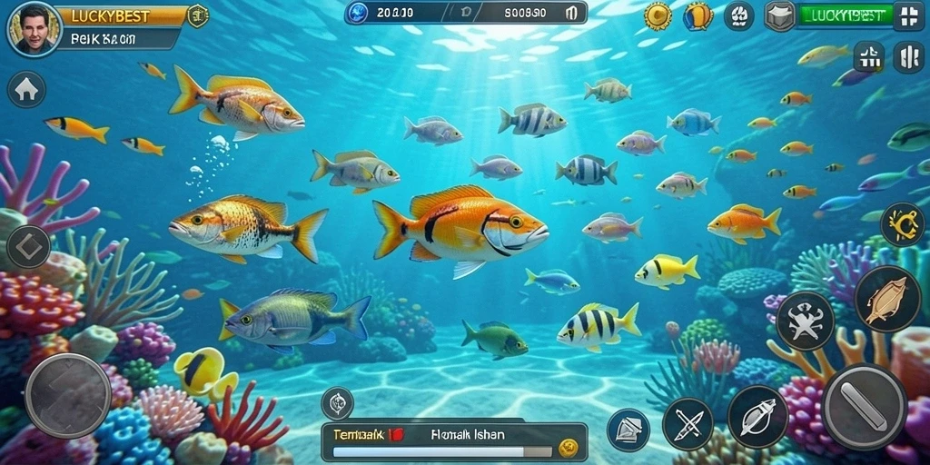 Tangkapan layar gameplay LUCKYBEST yang penuh aksi Tembak Ikan.