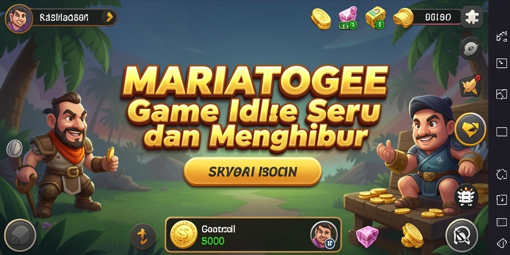 Screenshot gameplay MARIATOGEL yang menunjukkan aktivitas idle yang menarik.