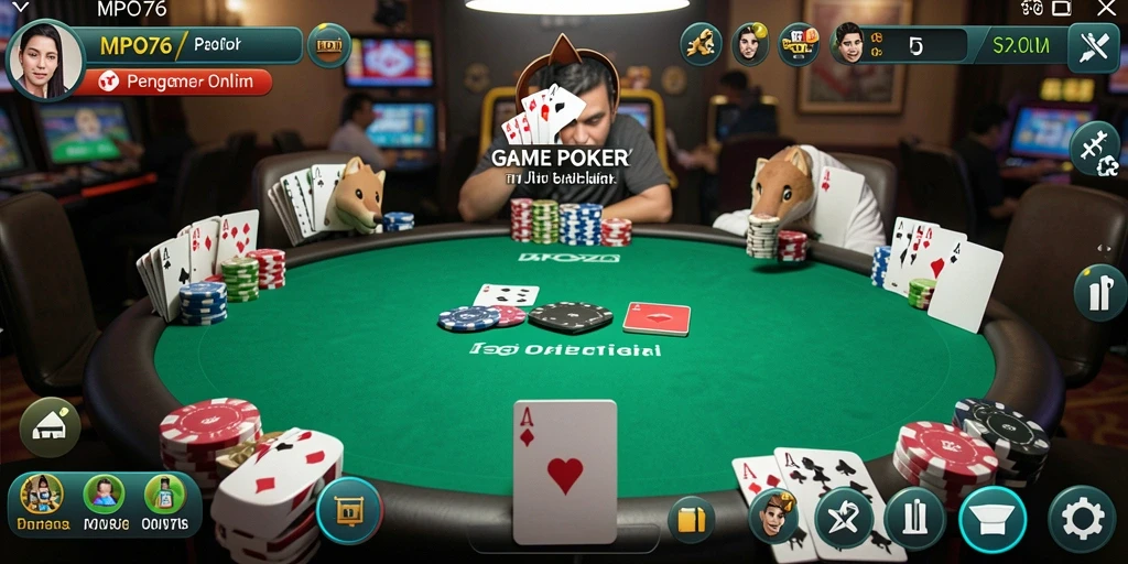 Tampilan menarik dari gameplay poker di MPO76.