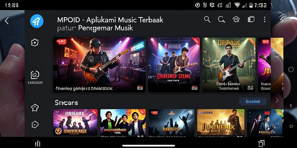 Tampilan menarik gameplay MPOID dengan berbagai pilihan lagu.