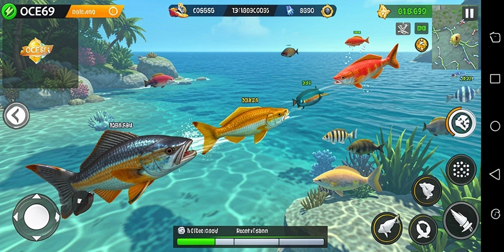 Tampilan gameplay menarik dari OCE69 dengan aksi Tembak Ikan.