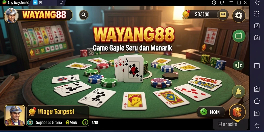 Tampilan utama gameplay Gaple di WAYANG88 yang seru.